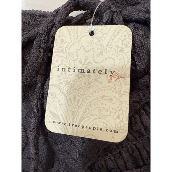 Free People Womens Bodysuit Intimately Medium Volcanic Glass Gray Lace NWT $78 - Picture 6 of 10